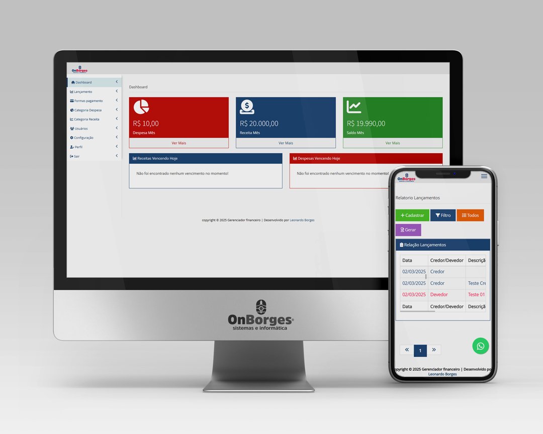 Meu Financeiro – Sistema de Controle Financeiro Pessoal